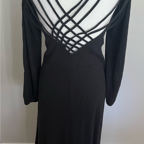 Free People FP Beach Amalfi Maxi Black Dress M 100% cotton - Picture 6 of 7